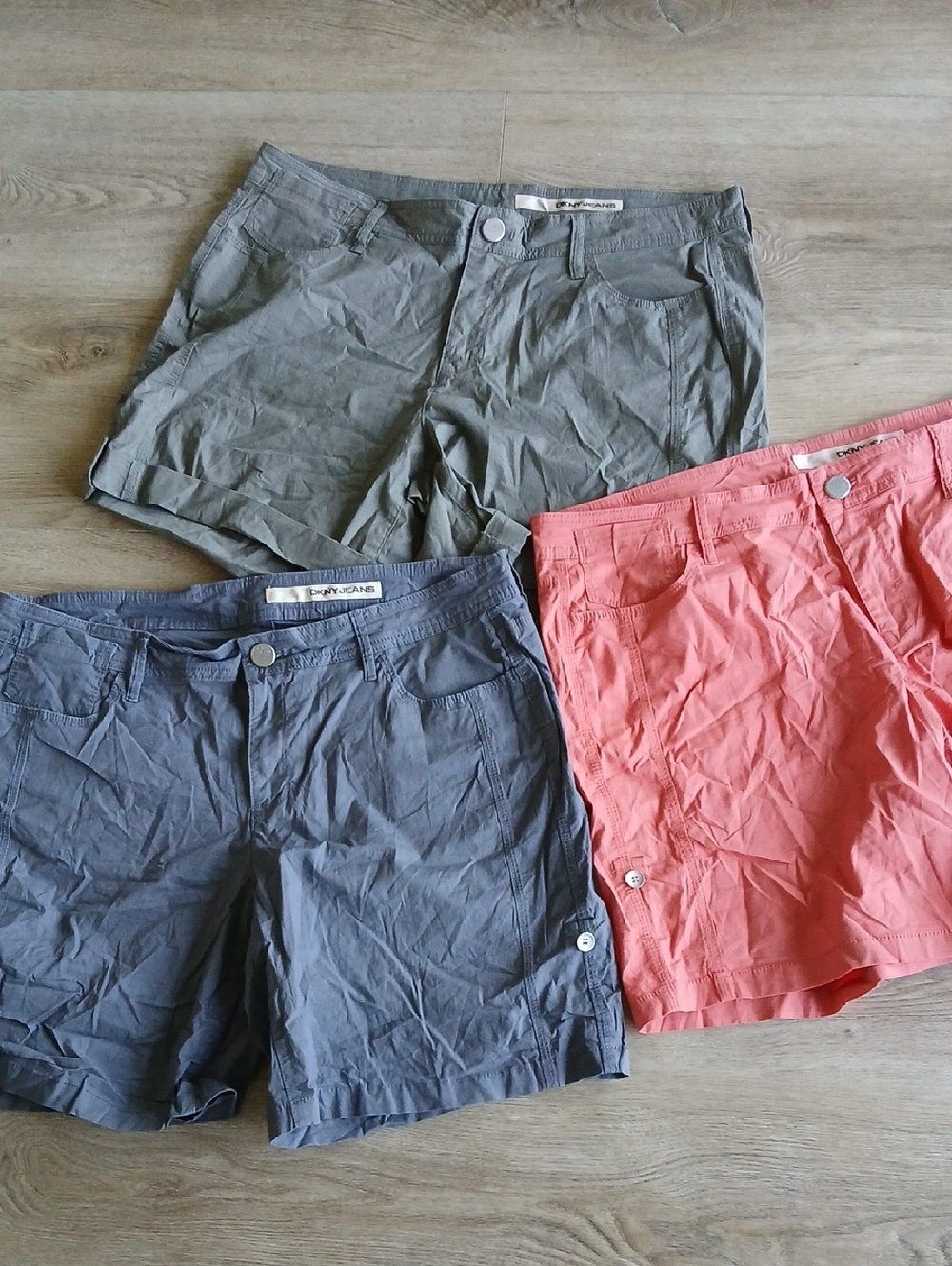 Dyny Jeans Lot Of 3 Summer Cargonolive Coral Blue Shorts Size 14
